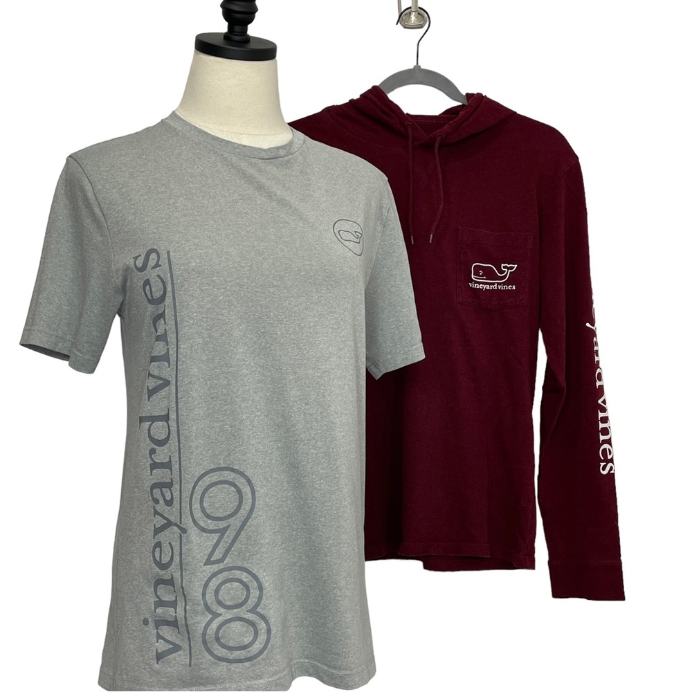 Vineyard Vines Long-sleeve Hooded T-shirt & SS Performance Tee Size XS